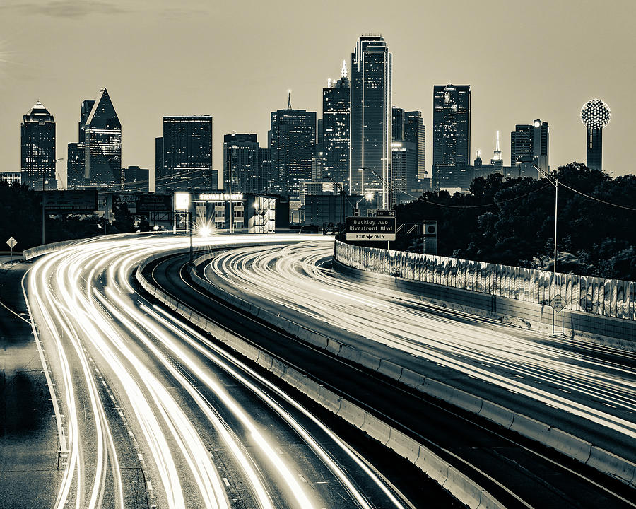 Cityscape of Dallas Texas in Sepia Photograph by Gregory Ballos