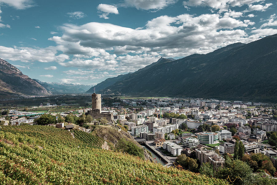 Cityscape of Martigny, Switzerland Photograph by Benoit Bruchez
