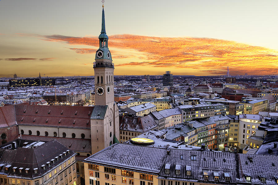 Cityscape of Munich Photograph by Seng Chye Teo