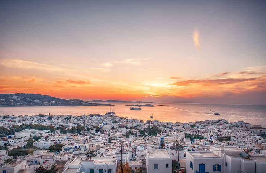 Cityscape of Mykonos, Greece Photograph by Shan.shihan