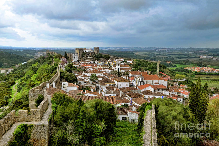 Cityscape Of Obidos Portugal Photograph