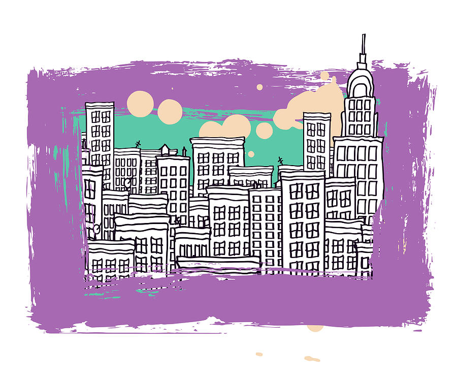 Cityscape vector illustration Drawing by Jayesh
