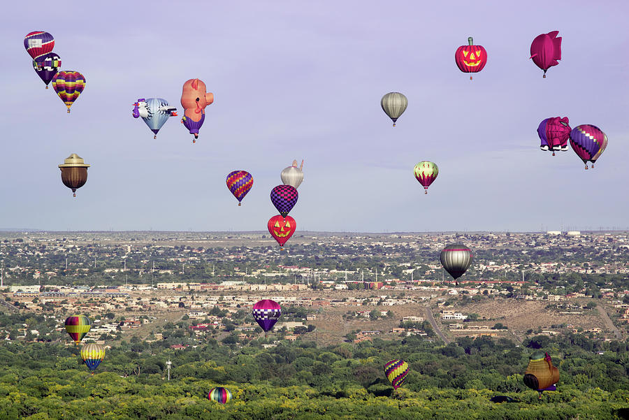 Cityscapes  Albuquerque  International Balloon Fiesta NM H10f Digital Art by Otri Park