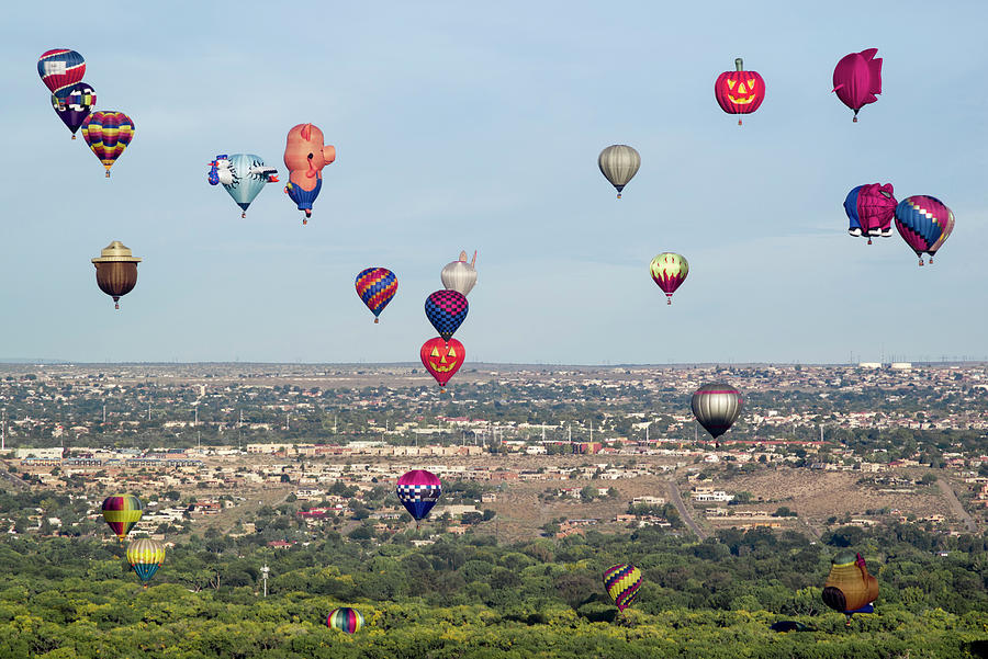 Cityscapes  Albuquerque  International Balloon Fiesta NM H10g Digital Art by Otri Park