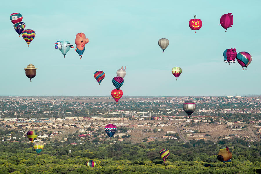 Cityscapes  Albuquerque  International Balloon Fiesta NM H10h Digital Art by Otri Park
