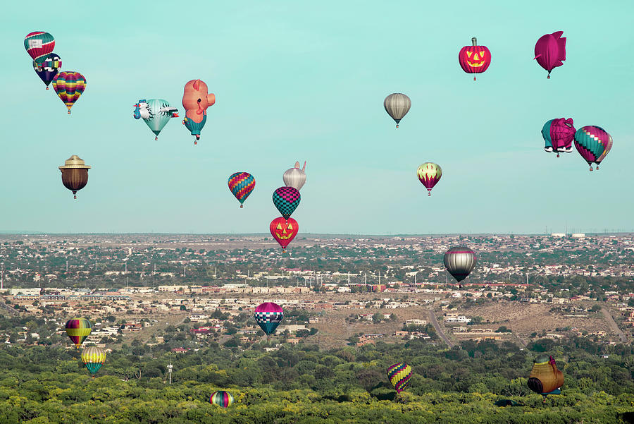 Cityscapes  Albuquerque  International Balloon Fiesta NM H10i Digital Art by Otri Park