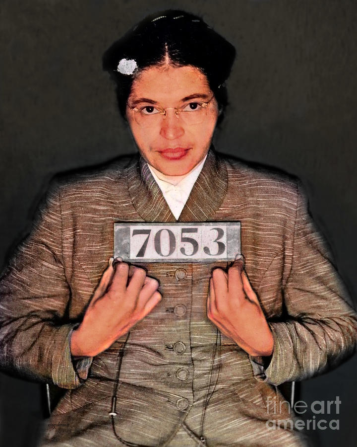 Civil Rights Activist Rosa Parks Montgomery Bus Boycott Colorized 20220514 v2 Photograph by Wingsdomain Art and Photography