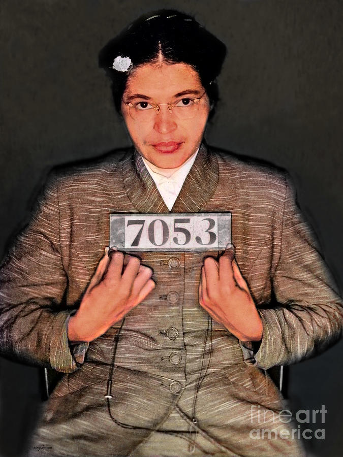 Civil Rights Activist Rosa Parks Montgomery Bus Boycott Colorized 20220514 Photograph by Wingsdomain Art and Photography