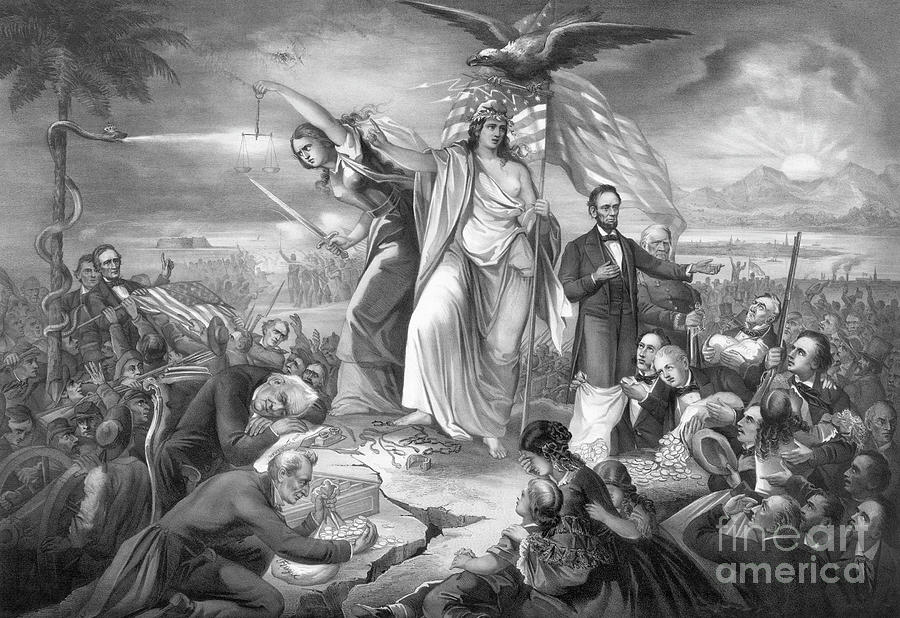 CIVIL WAR ALLEGORY, c1865 Drawing by Christopher Kimmel