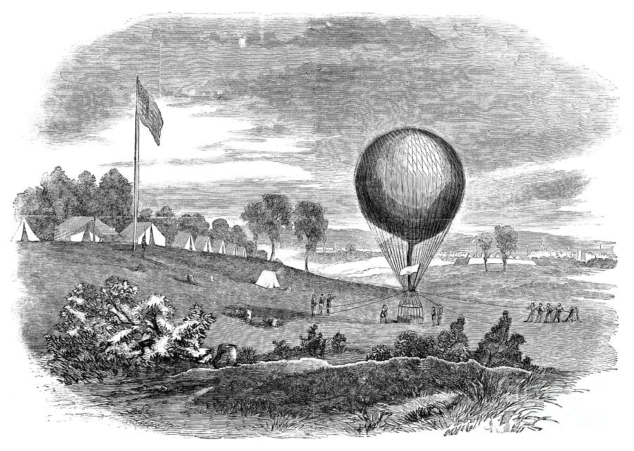 Civil War Balloon, 1861 Drawing by Ed Pietsch