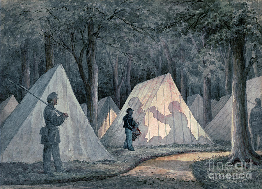 CIVIL WAR - CAMP McCLELLAN, c1862 Drawing by James Fuller Queen