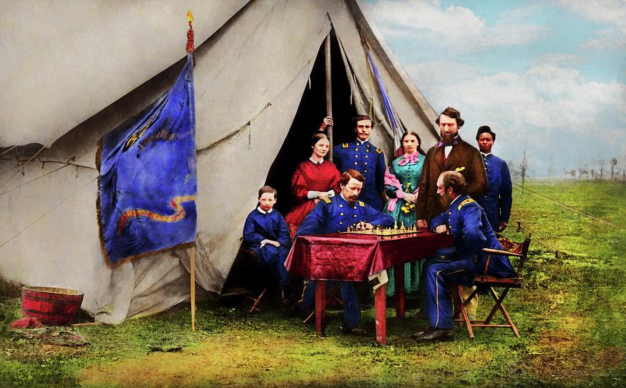 Civil War - Civil war chess set 1861 Photograph by Mike Savad