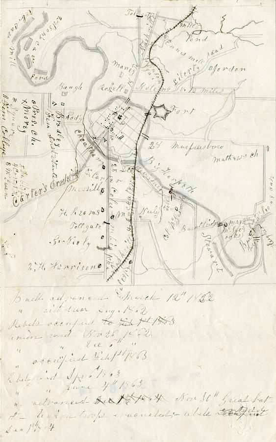 Civil War Era Map of Franklin Tn Tennessee Near Nashville Photograph by ...