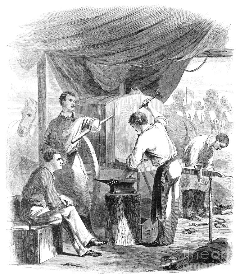 Civil War Field Forge, 1861 Drawing by Granger