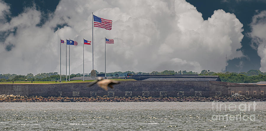 Civil War - Fort Sumter - Flags Photograph