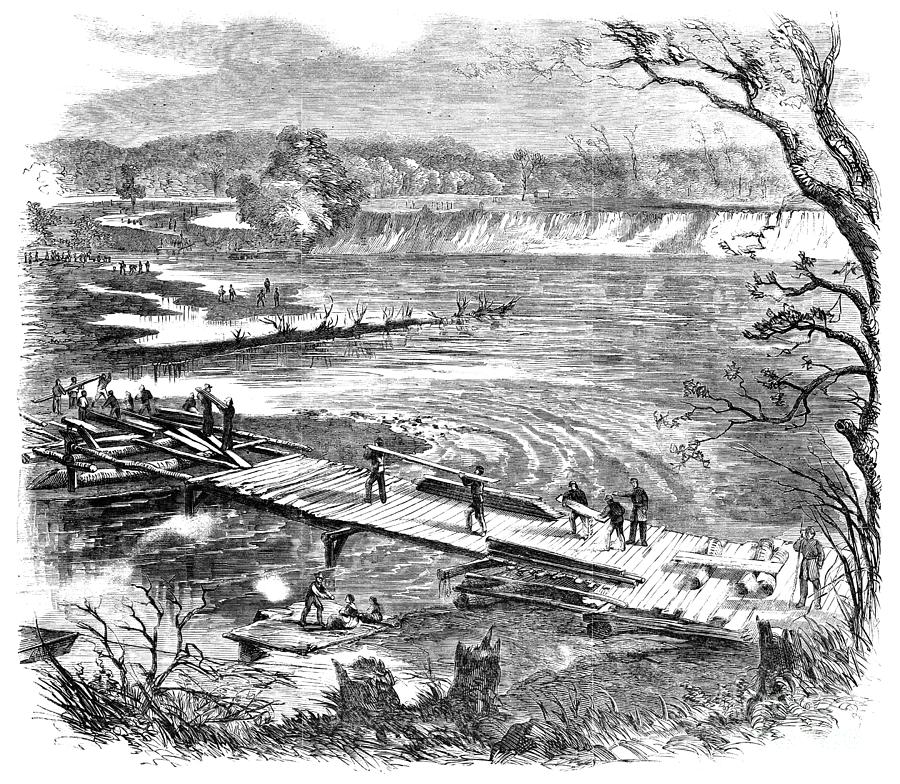 Civil War Osage River, 1861 Drawing by Alexander Simplot