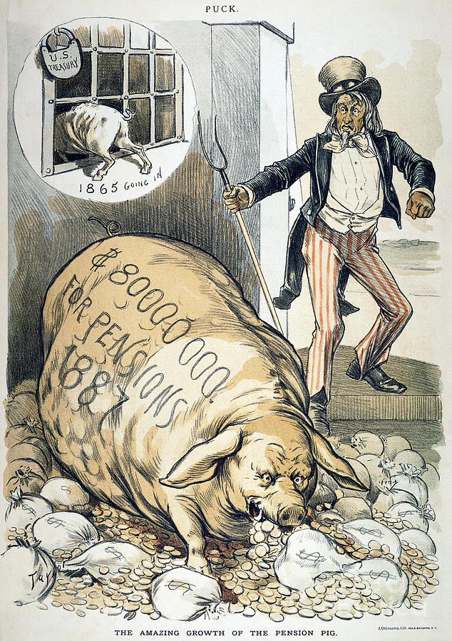 Civil War Pensions Cartoon, 1888 Photograph by C Jay Taylor