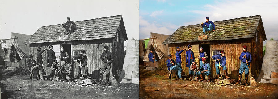 Civil War - The Civil Chore 1863 - Side by Side Photograph by Mike Savad