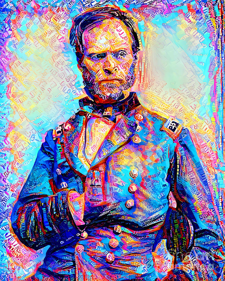 Civil War Union Army General William Sherman In Vibrant Modern Contemporary Urban Style 20210710 Photograph by Wingsdomain Art and Photography