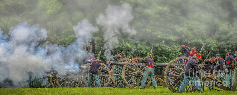 Civil War Union Artillery Battery In Action Digital Art