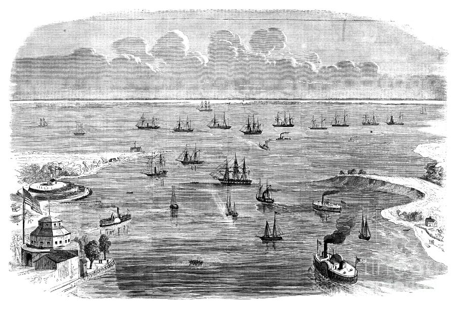 Civil War Union Fleet, 1861 Drawing by Thomas A Makibbin
