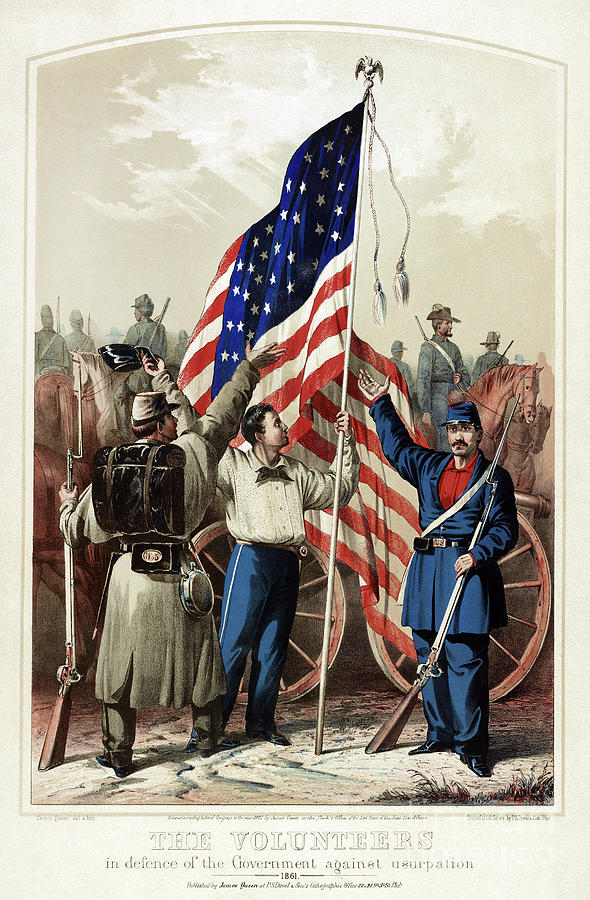 Civil War - Union Troops Drawing by James Fuller Queen