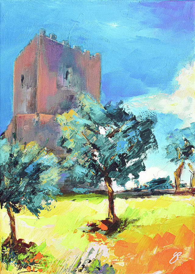 Civitavecchia - The tower - Arpino  Painting by Elise Palmigiani