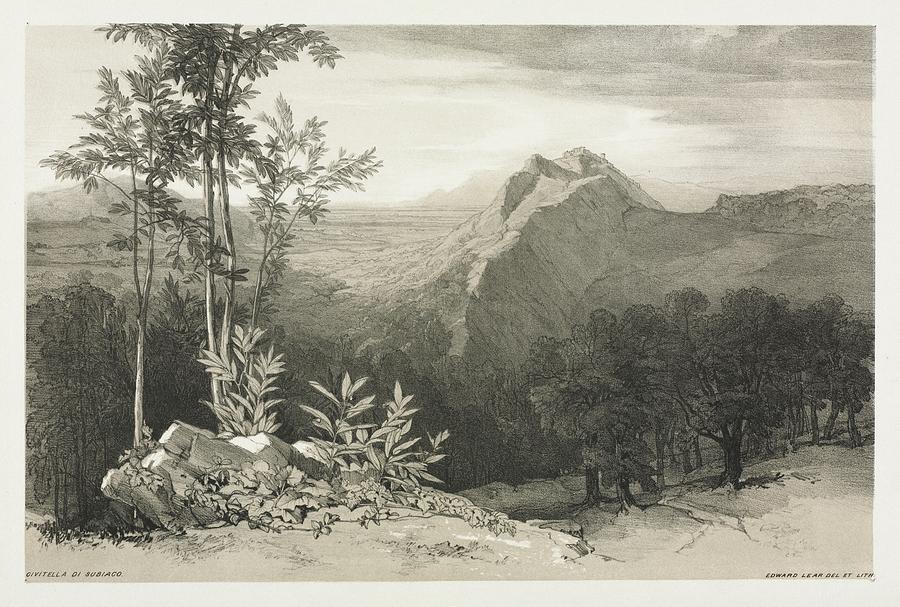 Civitella Di Subiaco C. 1840 Edward Lear Painting