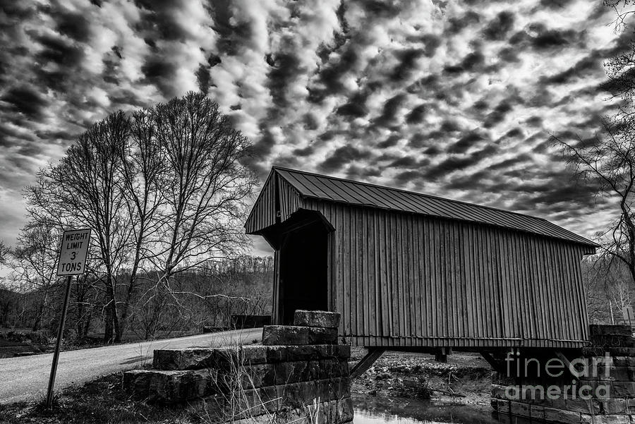 Clabbered Sky And Walkersville Covered Bridge Photograph