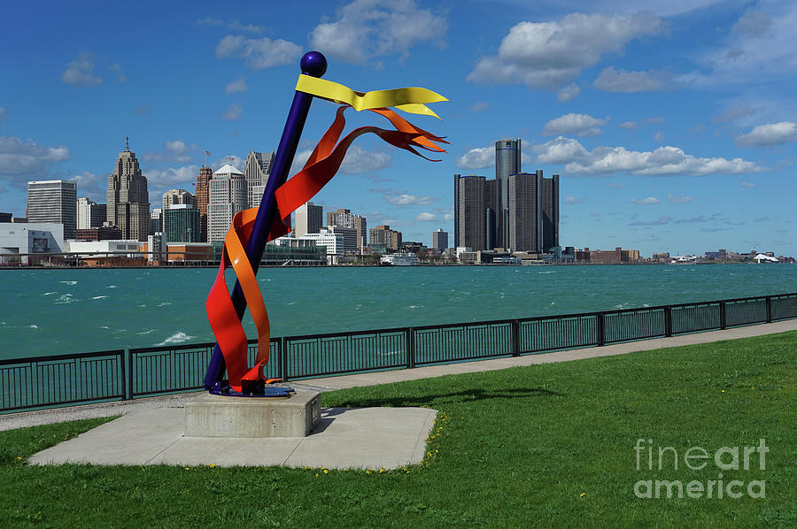Detroit River Photograph - Claim Post And Detroit View by Jane Tomlin Detroit River Photograph - Claim Post And Detroit View by Jane Tomlin