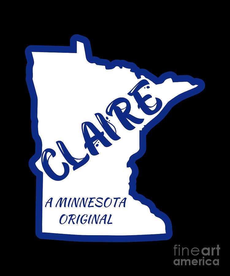 Claire A Minnesota Original With outline of Minnesota Digital Art by