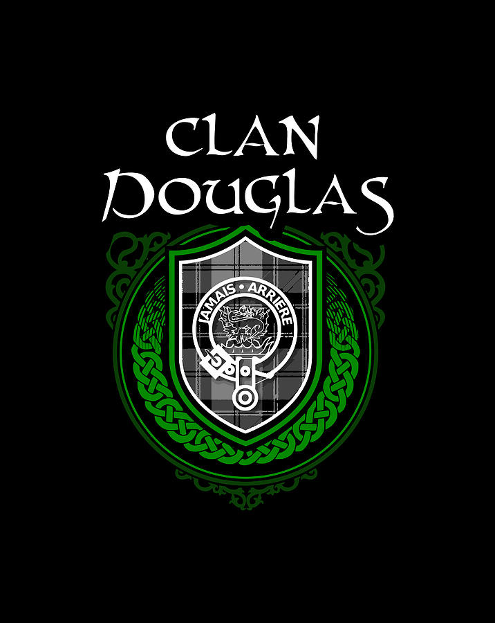 Clan Douglas Surname Scottish Clan Tartan Shield Badge Digital Art by ...