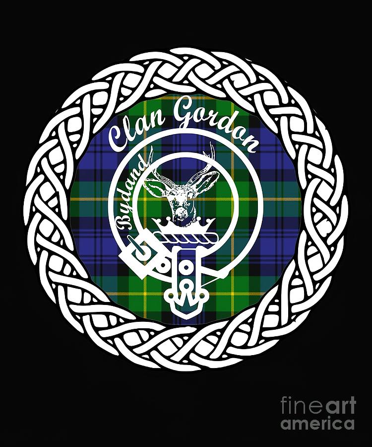 Clan Gordon surname last name tartan crest badge Painting by Kennedy ...