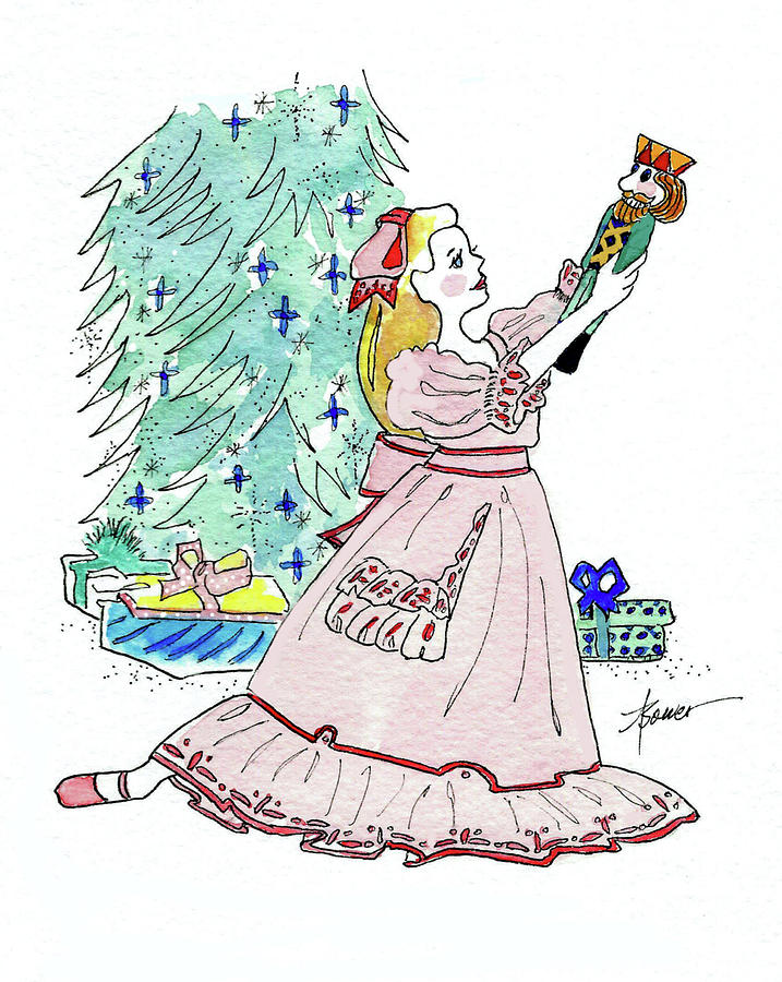 Clara and The Nutcracker  Painting by Adele Bower