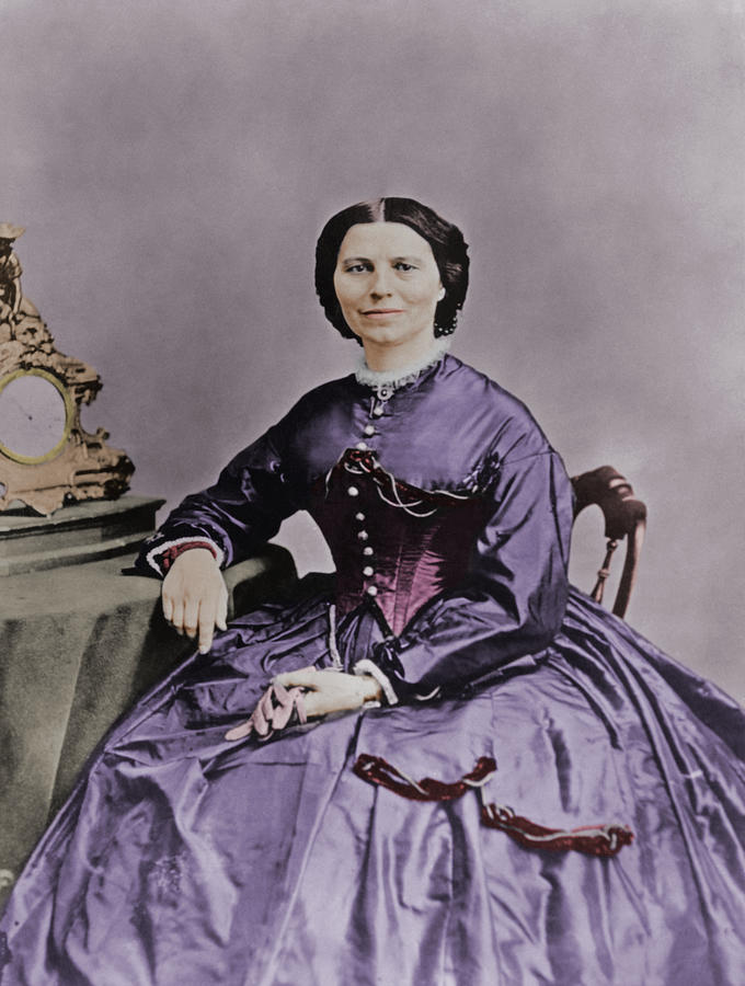 Clara Barton Portrait - Colorized Photograph by War Is Hell Store