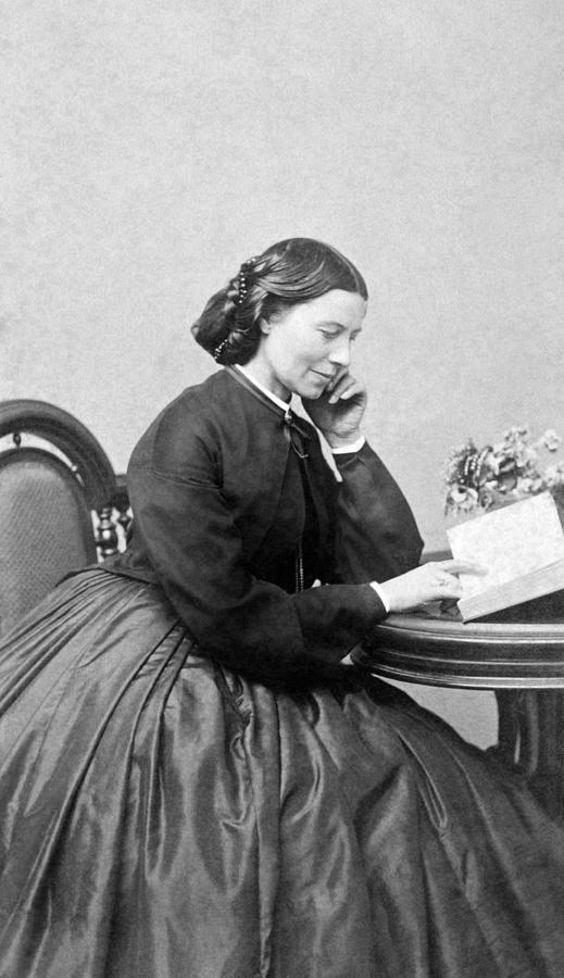 Clara Barton Reading Portrait - 1865 Photograph by War Is Hell Store