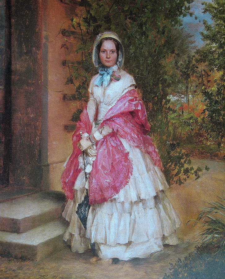 Clara Schmidt von Knobelsdorff ready to go out Painting by Adolph von ...