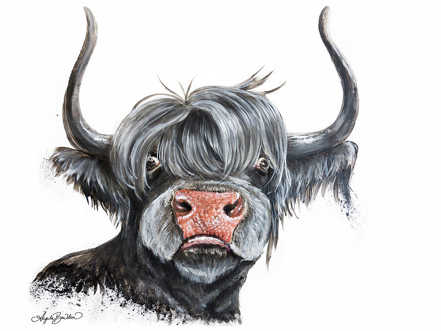 Clarabelle-The highland cow Painting by Angela Bawden - Pixels