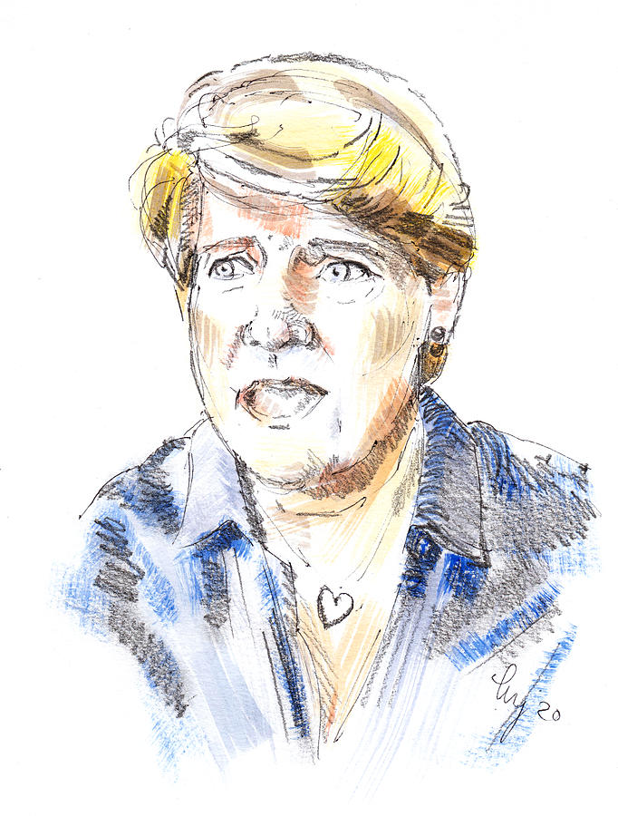 Clare Balding Portrait Painting myPAOTW PAOTW Drawing by Mike Jory
