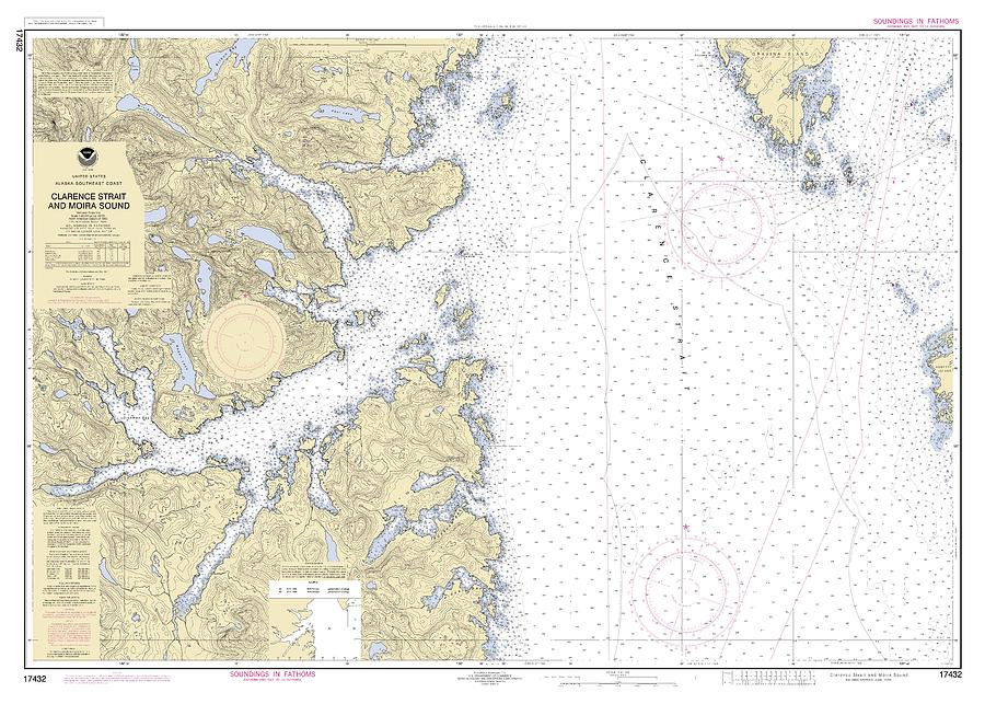 Clarence Strait And Moira Sound Alaska, Noaa Chart 17432 Digital Art by ...