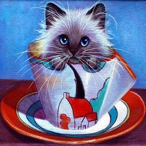 Whimsy Painting - Clarice Cliff Tea Time Himi by L Risor Whimsy Painting - Clarice Cliff Tea Time Himi by L Risor