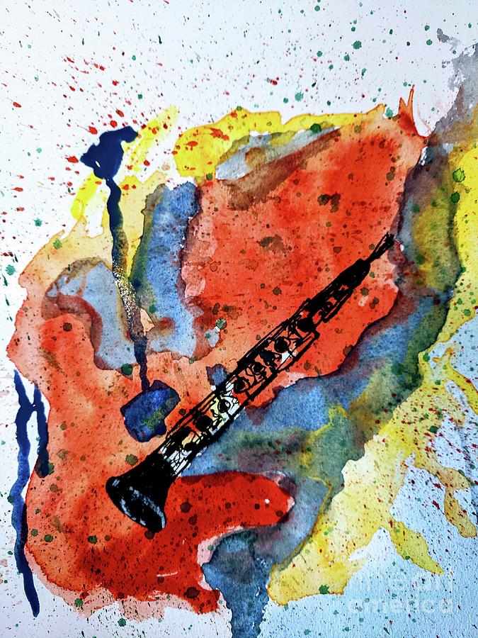 Clarinet in colors Mixed Media by Aurelia Schanzenbacher