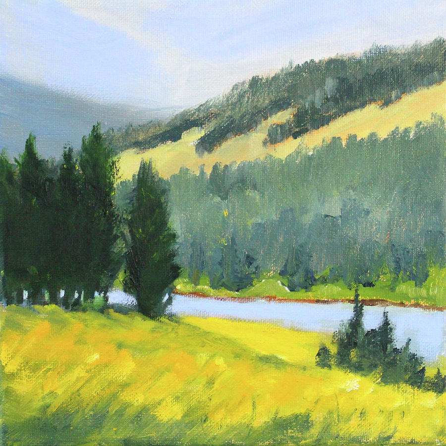 Clark Fork Riverside Painting by Nancy Merkle