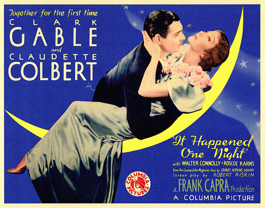 CLARK GABLE and CLAUDETTE COLBERT in IT HAPPENED ONE NIGHT -1934-, directed by FRANK CAPRA. Photograph by Album