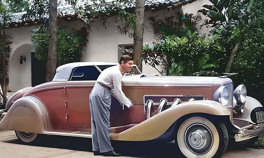 Clark Gable - Duesenberg Digital Art by Chuck Staley