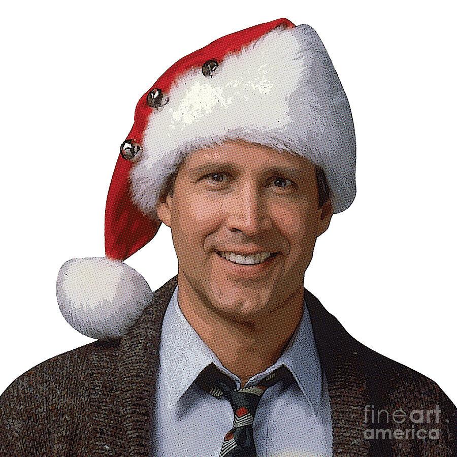 Clark Griswold National Lampoons 1989 Christmas Vacation movie santa hat Poster Digital Art by 