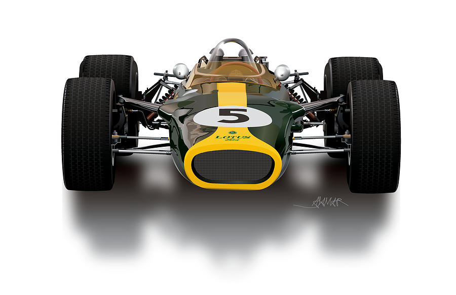 Clark Lotus Ford F1 no back Drawing by Alain Jamar