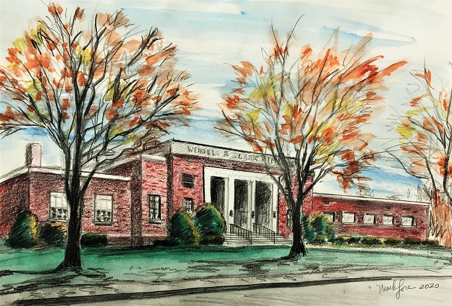 Clark Memorial Winchendon Series Drawing by Mark Lore