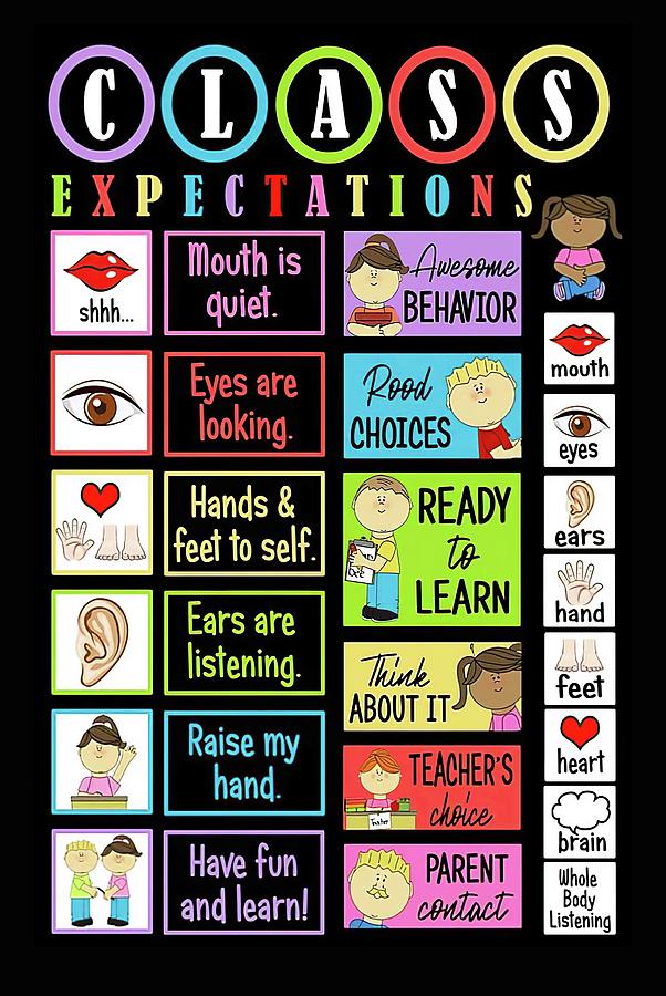 Class Expectation Canvas, Classroom Canvas, Class Rules Canvas, Wall ...