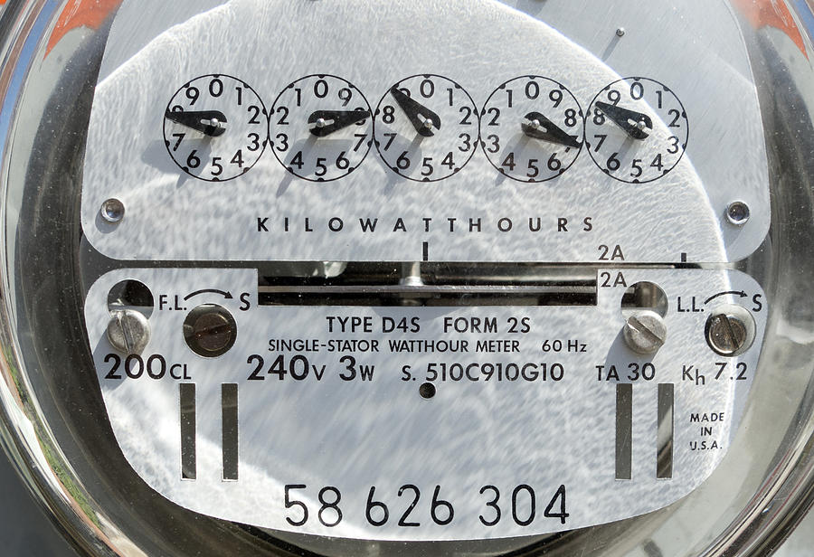 Classic Analog Electrical Power Meter, Metering Energy Use Photograph by Mirror-images